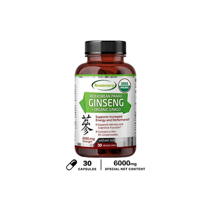 Pure Red Ginseng Extract - Energy Booster Natural Endurance Supplement for Performance, Focus, Vitality and Immune Support