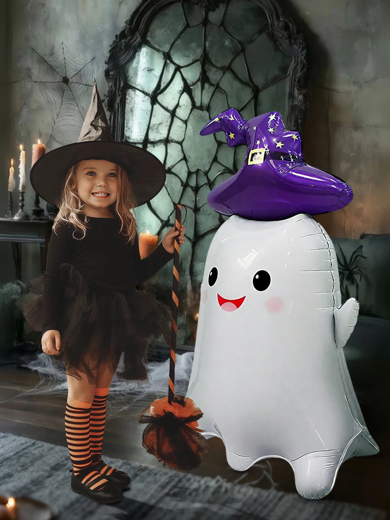 1pc/2pcs ghost aluminum foil balloons, suitable for Halloween party, ghost party, Halloween atmosphere decoration supplies