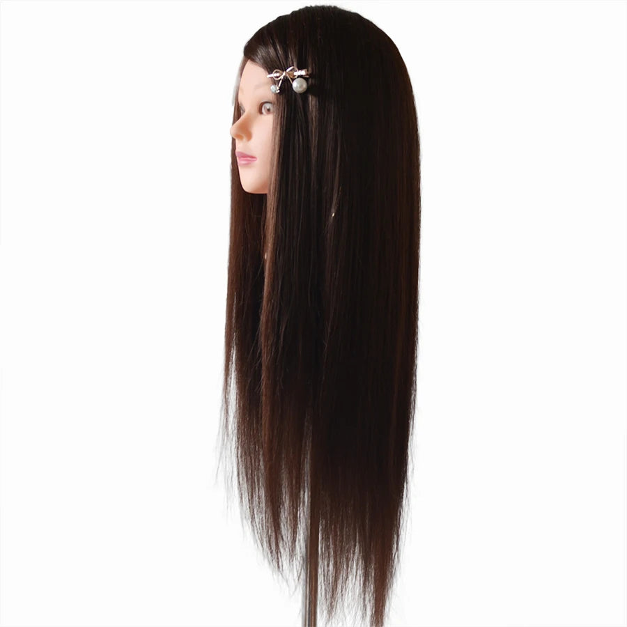 85% Human Hair Mannequin Head Doll Head with Hair Cosmetology Manikin Head Dummy Head for Hot Curl Iron Braiding Hairstyle
