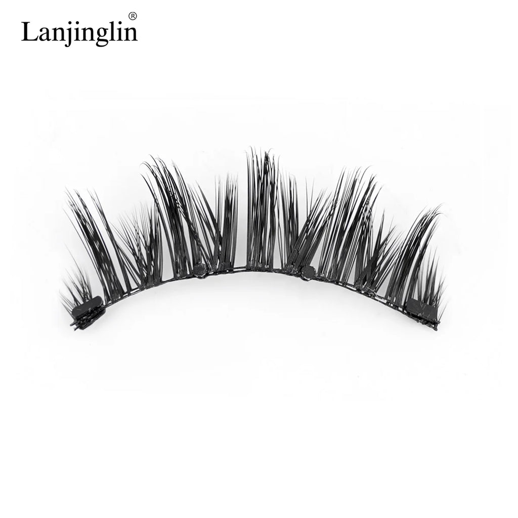 1 Pair Reusable Magnetic Lashes No Glue Needed 3D Magnetic with Clip Tweezers False Eyelash Magnetic Lash Kit Make up Eyelashes