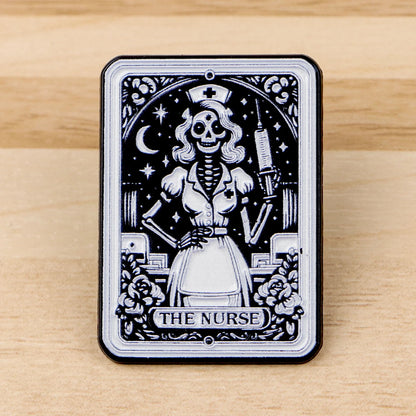 Punk Nurse Skull Enamel Pin Medical Brooches Lapel Badges Briefcase Backpacks Accessories Decoration Jewelry Halloween Gifts