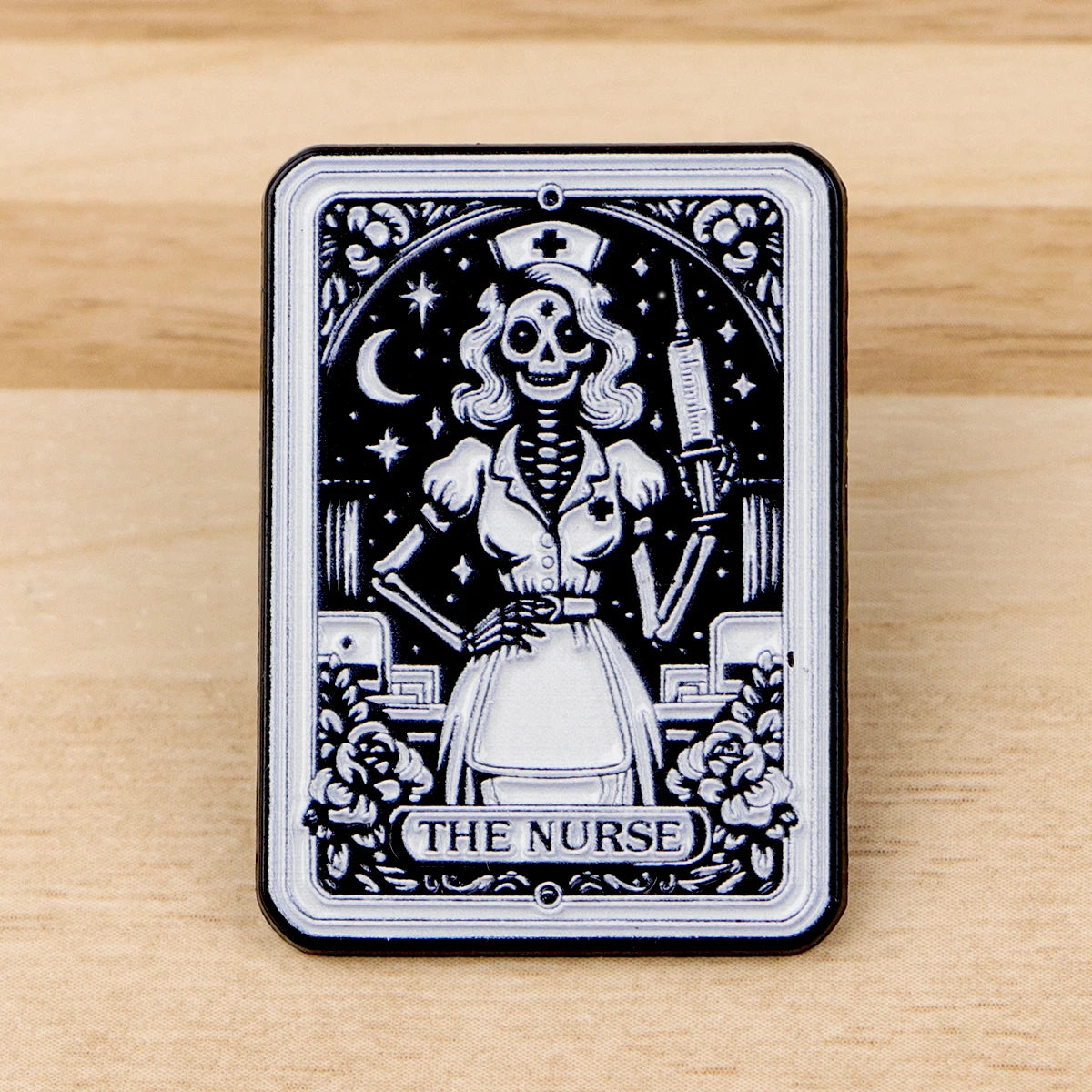 Punk Nurse Skull Enamel Pin Medical Brooches Lapel Badges Briefcase Backpacks Accessories Decoration Jewelry Halloween Gifts