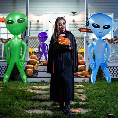 1pc Inflatable Alien Toy PVC Alien Model Theme Party Decorative Props Indoor Outdoor Festival Decoration
