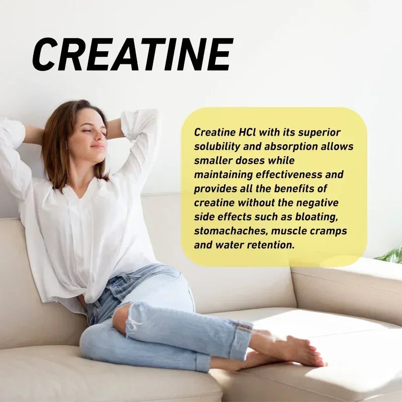 Creatine HCl Capsules - Pre-workout Creatine To Help Build Muscle, Cognitive Function, Muscle Strength and Energy Production