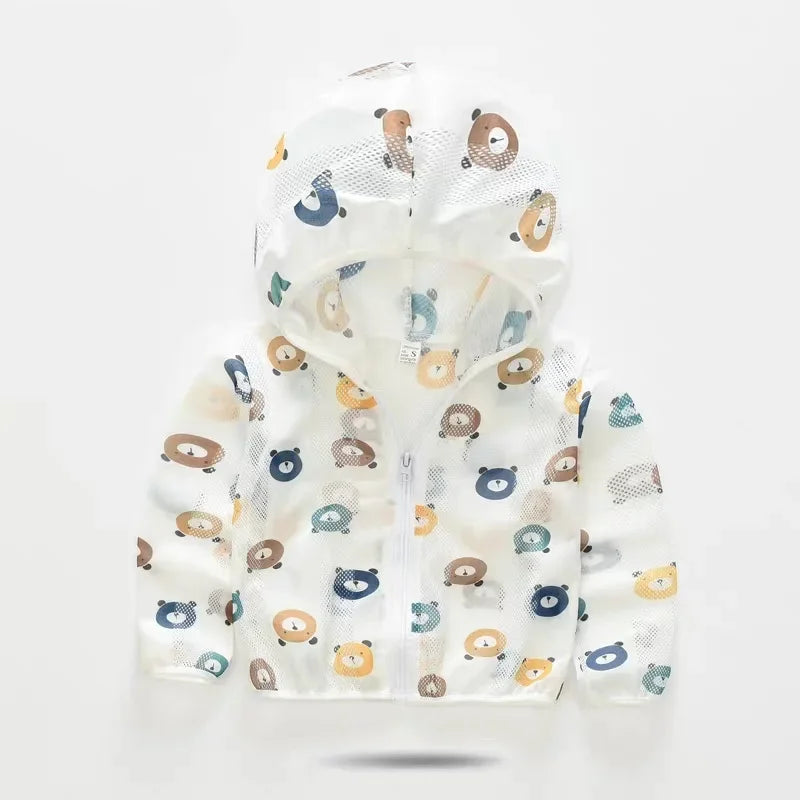 Children's Sunscreen Clothing Jacket Summer New Boys Little Girls Thin Coat Kids Outdoor Breathable Clothes KF1016