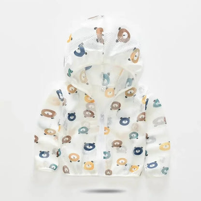 Children's Sunscreen Clothing Jacket Summer New Boys Little Girls Thin Coat Kids Outdoor Breathable Clothes KF1016