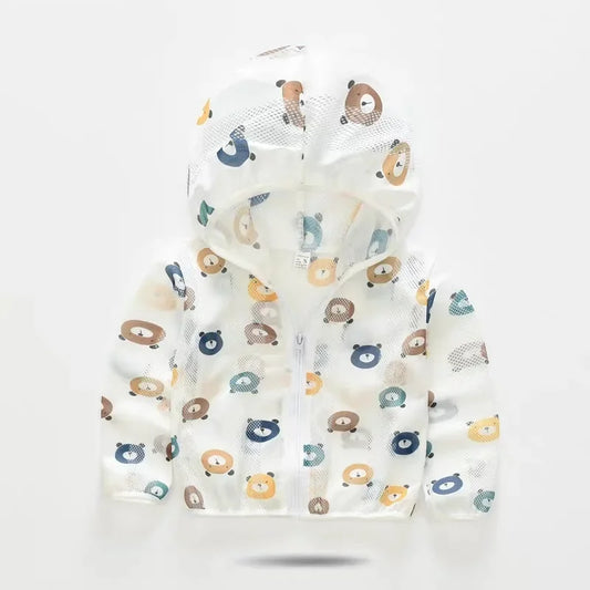 Children's Sunscreen Clothing Jacket Summer New Boys Little Girls Thin Coat Kids Outdoor Breathable Clothes KF1016
