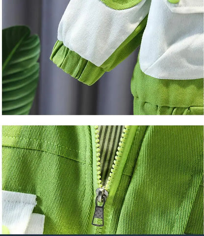 Boys Clothing Suit Spring and Autumn Children's Sportswear Two-piece Set fashion New zipper Jacket+Pants Suit For Boy 2-10Y