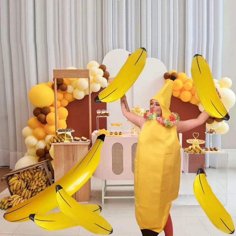 1pc Inflatable Banana  60cm/180cm Fake Banana  Fruit Props Inflatable Toys Bachelorette Party Games Toss Ring Toy