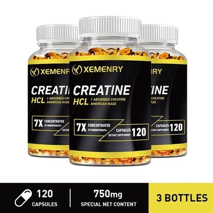 Creatine HCl Capsules - Pre-workout Creatine To Help Build Muscle, Cognitive Function, Muscle Strength and Energy Production