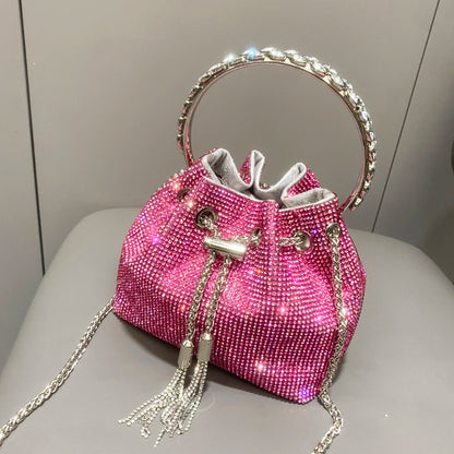 purses and handbags bags for women luxury Designer bucket clutch purse evening banquet bag Crystal rhinestone shoulder bags