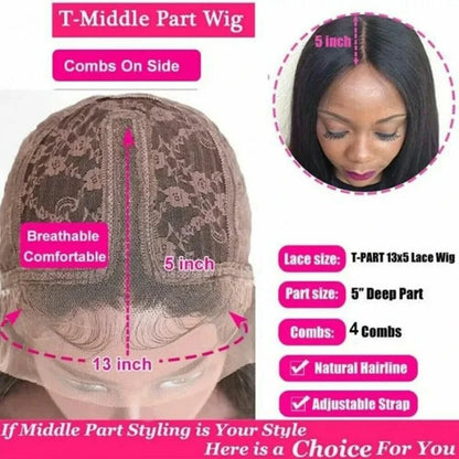 Bone Straight 180% Density 13X5X2 Lace Front Wig Peruvian T Part Lace Remy Human Hair Wigs For Black Women 100% Human Hair