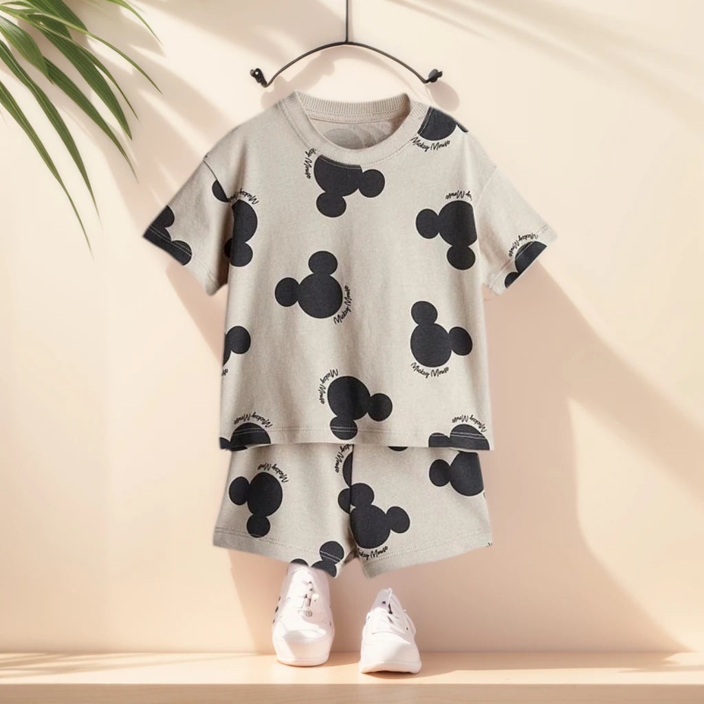 Child Clothing Sets Boys Cartoon Print Tshirt Simple Fashion Tees Shorts  Fashion Tops Tracksuits Kids Short Sleeve Tops Shorts