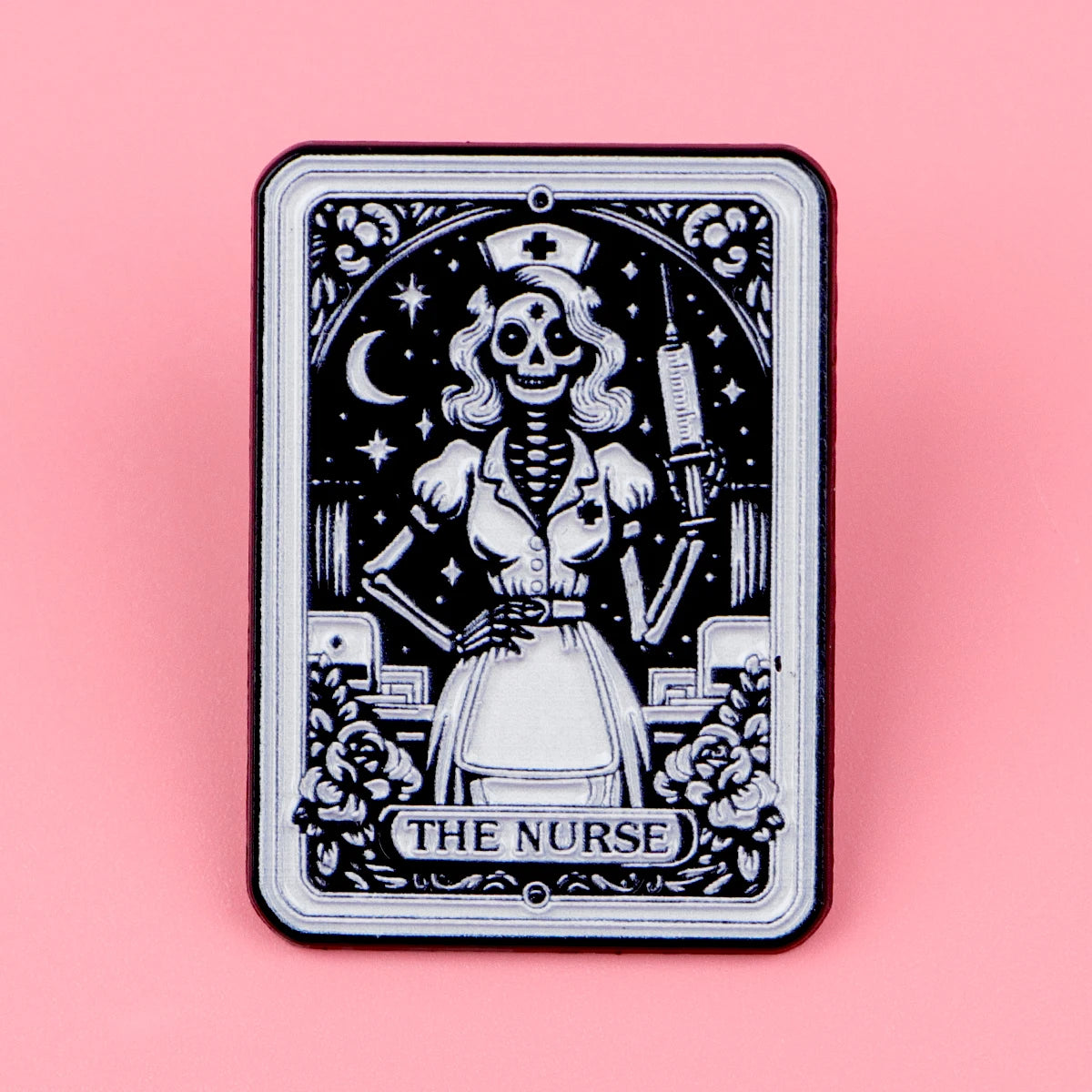 Punk Nurse Skull Enamel Pin Medical Brooches Lapel Badges Briefcase Backpacks Accessories Decoration Jewelry Halloween Gifts