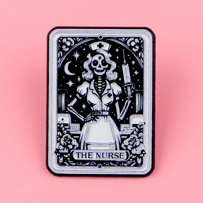 Punk Nurse Skull Enamel Pin Medical Brooches Lapel Badges Briefcase Backpacks Accessories Decoration Jewelry Halloween Gifts