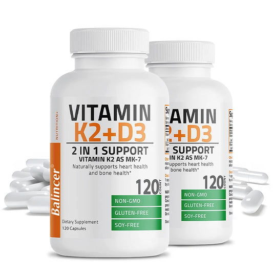 Vitamin D3 + K2(MK7) Supplement - Bone, Joint, Heart, Immune, Teeth and Skin Health Support - Non-GMO Supplement