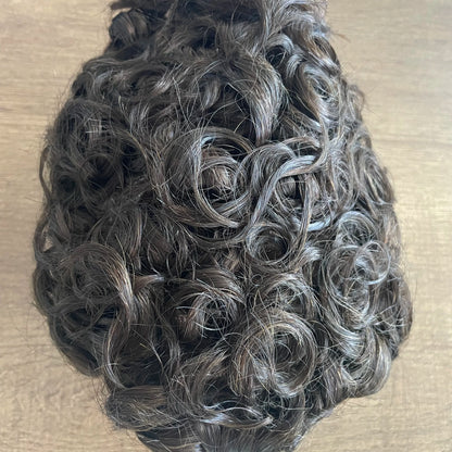 Undetectable European Human Hair 18mm Curly Men Toupee Durable Fine Mono 20mm 28mm Curly Prosthesis Capillary Natural Frontline