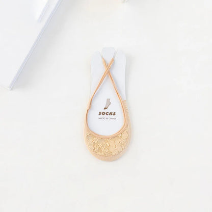 Transparent Lace Boat Socks Women's Summer Socks Ultra Thin Invisible Half Forefoot High Heels Invisible Socks Suspenders Design