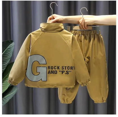 Boys Clothing Suit Spring and Autumn Children's Sportswear Two-piece Set fashion New zipper Jacket+Pants Suit For Boy 2-10Y