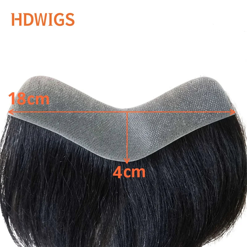 Vstyle Front Men's Capillary Prothesis Indian Human Hair Wig for Man Vloop Thin Skin Full PU Invisible Toupee Hairpiece Natural
