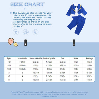 Toddler Baby Boys Formal Gentlemen Suit Long Sleeve Bowknot Tuxedo Tops with Pants Kids Wedding Party Banquet Christening Outfit