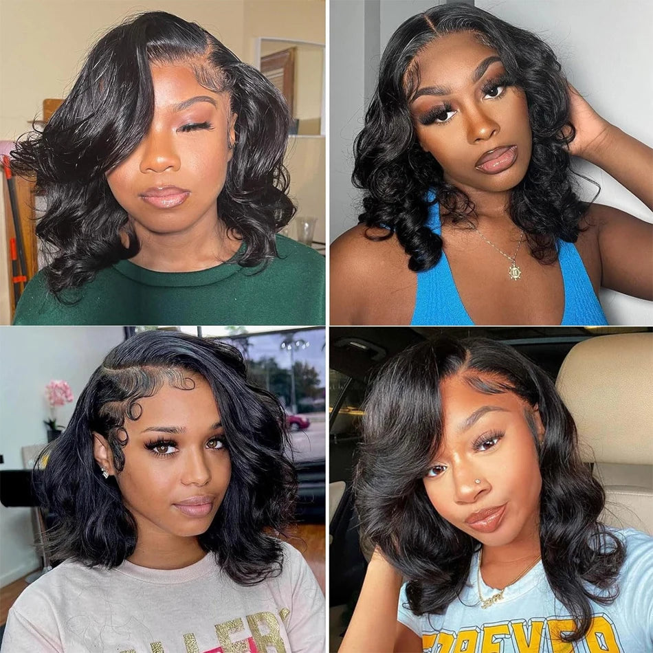 Short Peruvian Body Wave Bundles 3/4Deals 100% Unprocessed Virgin Human Raw Hair Weave Loose Short Hair Loose Body Weave Bundles