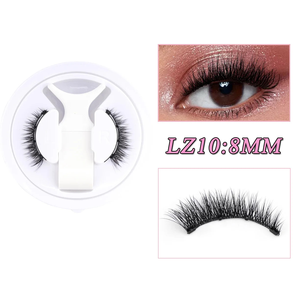 1 Pair Reusable Magnetic Lashes No Glue Needed 3D Magnetic with Clip Tweezers False Eyelash Magnetic Lash Kit Make up Eyelashes