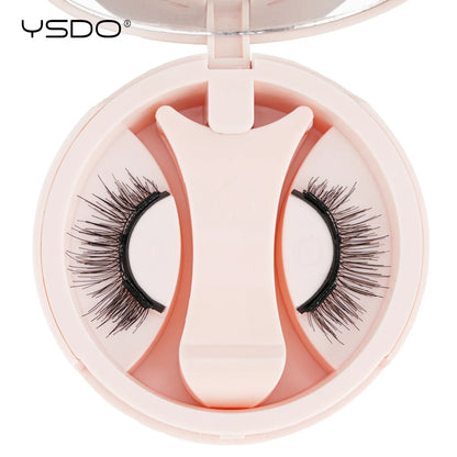 YSDO 1 Pair Magnetic Eyelashes Long-Lasting No Glue Needed Magnetic False Lashes Reusable Makeup Soft Faux 3D Mink Eyelash Tools