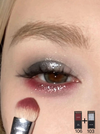 Biya 2 Color Eyeshadow Protable Red Black Plate Matte Eye Shadow Dark Smoky Cosmetics Makeup Party Halloween Diy Makeup