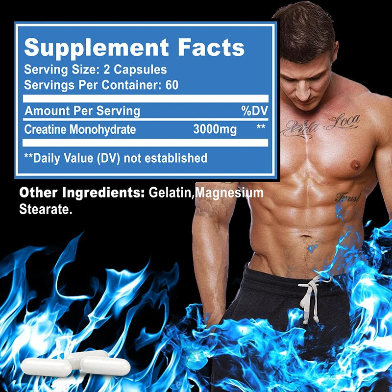 Creatine Monohydrate - Improves Energy and Endurance, Increases Muscle Mass, and Athletic Performance