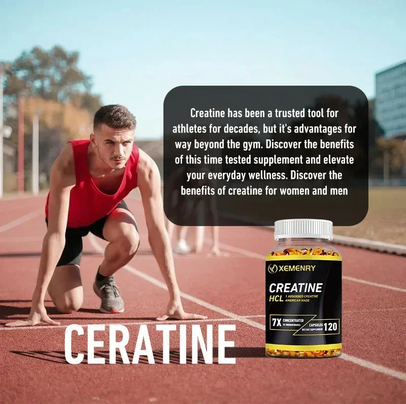 Creatine HCl Capsules - Pre-workout Creatine To Help Build Muscle, Cognitive Function, Muscle Strength and Energy Production