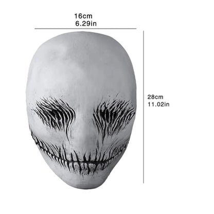 Terror White Slender Smile Mask ﻿Cosplay Horror Ghost Demon Killer Latex Helmet Halloween Carnival Party Costume Props