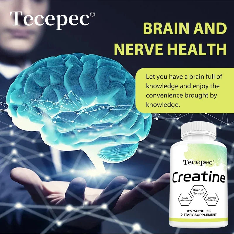 Creatine - Builds Muscle, Improves Athletic Performance, Enhances Physical Endurance and Improves Recovery - 120 Capsules