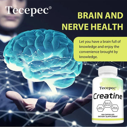 Creatine - Builds Muscle, Improves Athletic Performance, Enhances Physical Endurance and Improves Recovery - 120 Capsules