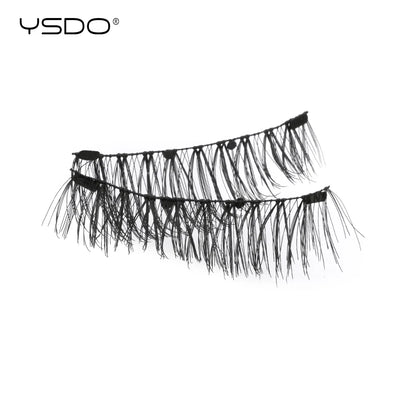 YSDO 1 Pair Magnetic Eyelashes Long-Lasting No Glue Needed Magnetic False Lashes Reusable Makeup Soft Faux 3D Mink Eyelash Tools