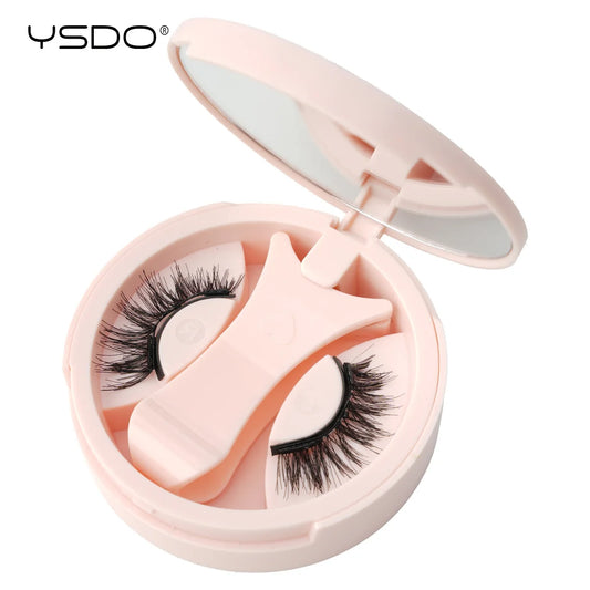 YSDO 1 Pair Magnetic Eyelashes Long-Lasting No Glue Needed Magnetic False Lashes Reusable Makeup Soft Faux 3D Mink Eyelash Tools