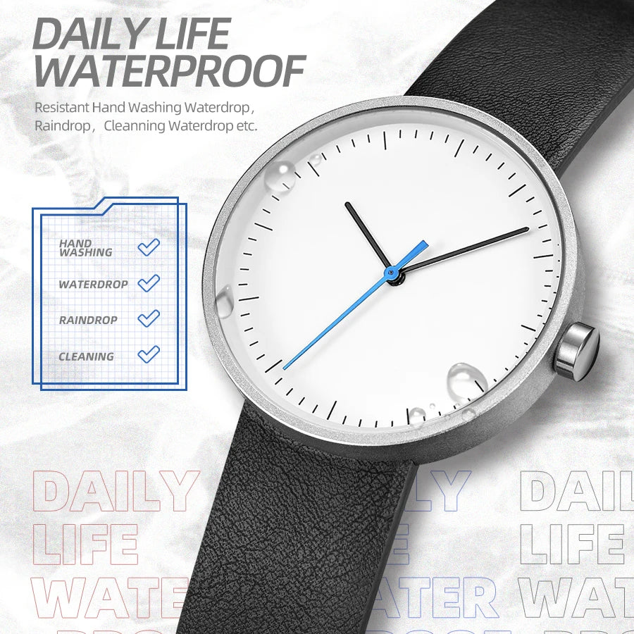 Watches For Men Minimalist Casual Waterproof Quartz Wristwatches High Quality PU Strap Original Clock 2025 Reloj Hombre