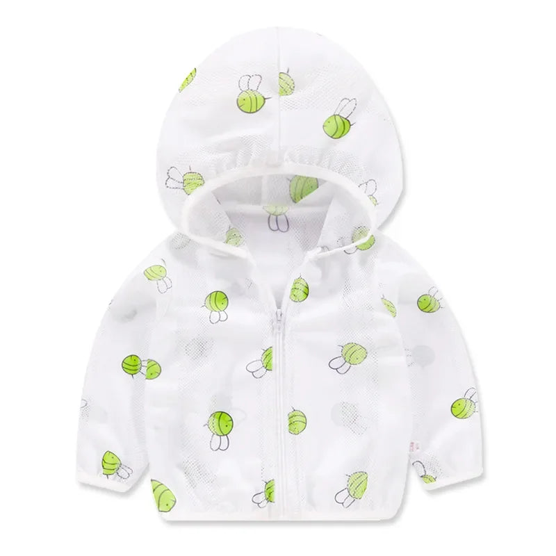 Children's Sunscreen Clothing Jacket Summer New Boys Little Girls Thin Coat Kids Outdoor Breathable Clothes KF1016