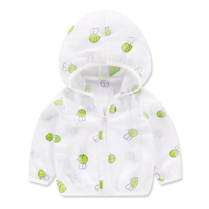 Children's Sunscreen Clothing Jacket Summer New Boys Little Girls Thin Coat Kids Outdoor Breathable Clothes KF1016