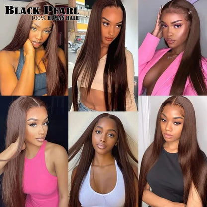 Cheap Chocolate Brown Bone Straight Human Hair Bundles "8-22" Remy 100% Virgin Human Hair #4 Brazilian Hair Weave 1 3 Bundles