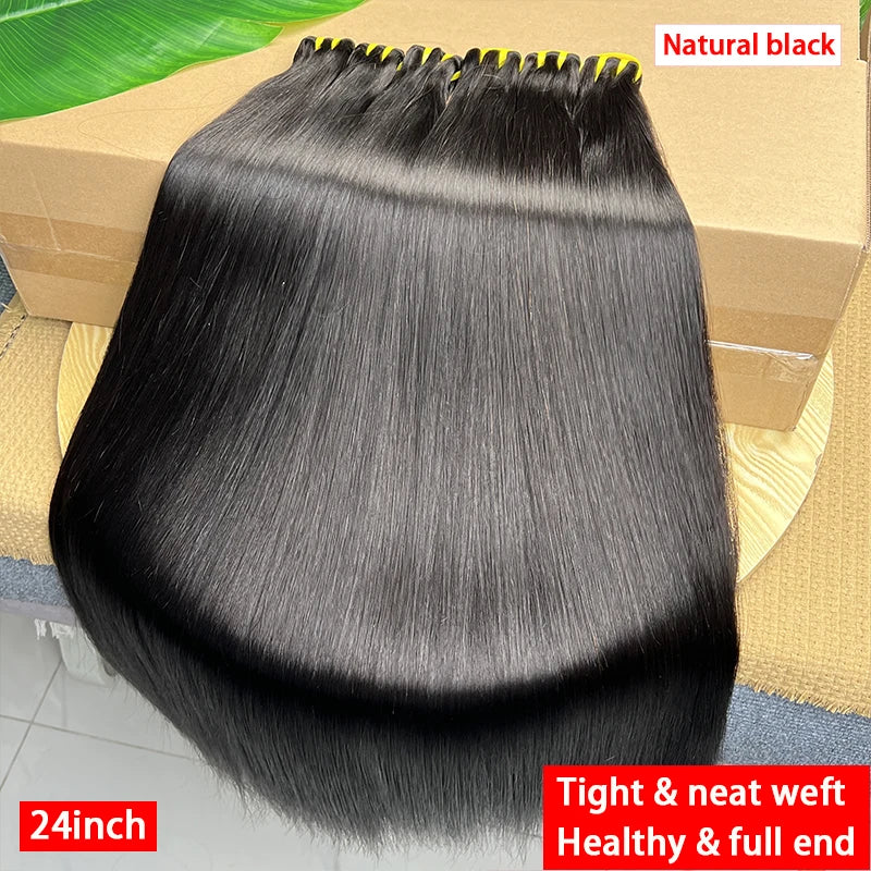 16A Vietnamese Raw Hair Bundles Bone Straight Bundles 100% Unprocessed Virgin Human Hair Extensions Double Weft 10-36Inch #1B