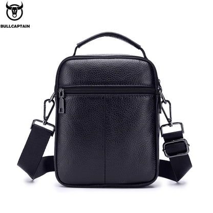 BULLCAPTAIN  New Men Bag Genuine Leather Man Brand Crossbody Shoulder Bag Small Business Bags Male Messenger Leather Bags
