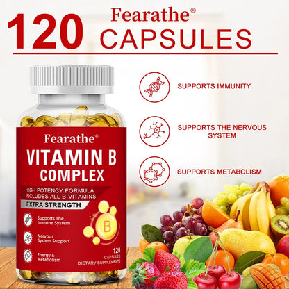 Vitamin B-Complex Vitamin Supplements (B12 B2 B3 B6 Folic Acid &Biotin), Immune & Energy Support,Immune Health
