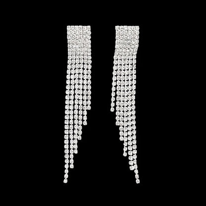 Necklace, earring, bracelet, three piece set for women, fashionable and sexy necklace, tassel earrings, sparkling accessories