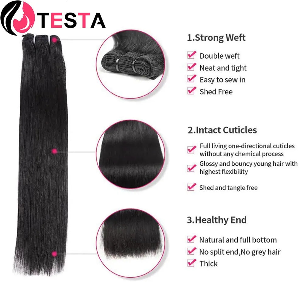 Bone Straight Double Drawn Raw Vietnamese Hair Bundles 15A Virgin Unprocessed Original Human Hair Bundles Thick Ends Extensions