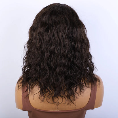 Short Body Wave Wigs 180 Density Ready To Wear Brown Water Wave Bob Brazilian Human Hair Wigs For Women Full Machine Made Wigs