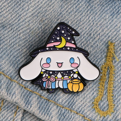 Anime Big White Dog Enamel Pin Badges on Backpack Brooch Pines Men Lapel Pins Cosplay Accessories Halloween Decoration Toys Gift