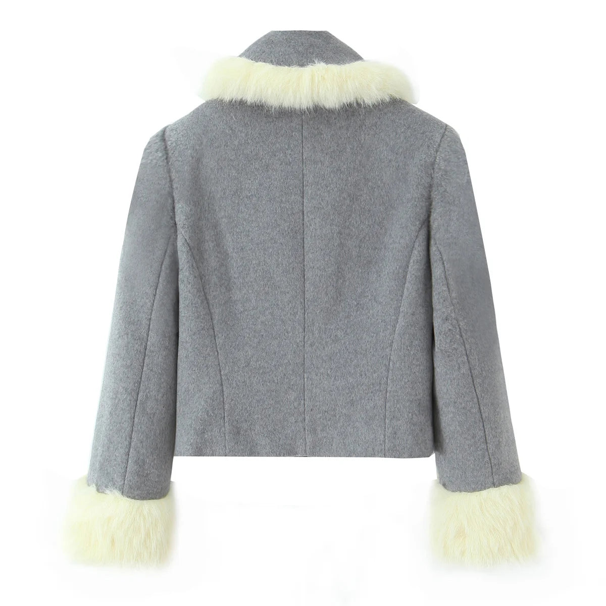 Women Suit 2025 Autumn Winter New Fashion Button Fur Decoration Jacket+Shorts Two-Piece Set Women Elegant Hight Street Suit