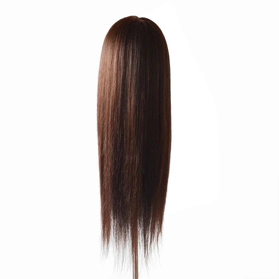 85% Human Hair Mannequin Head Doll Head with Hair Cosmetology Manikin Head Dummy Head for Hot Curl Iron Braiding Hairstyle