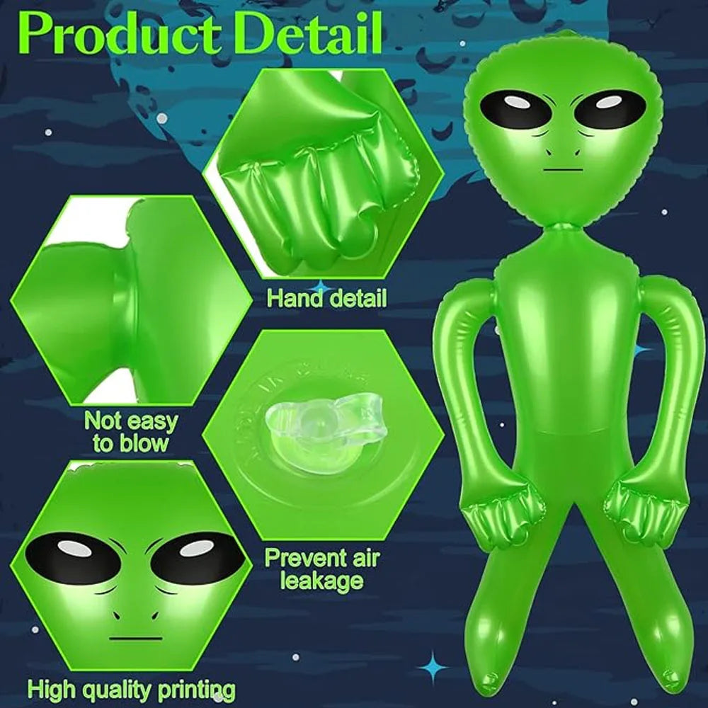 1pc Inflatable Alien Toy PVC Alien Model Theme Party Decorative Props Indoor Outdoor Festival Decoration